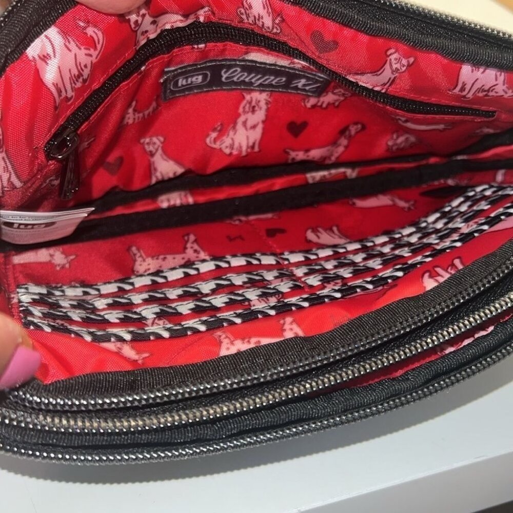 Lug Black and White RFID Convertible Coupe XL Crossbody Belt Bag - Picture 11 of 14